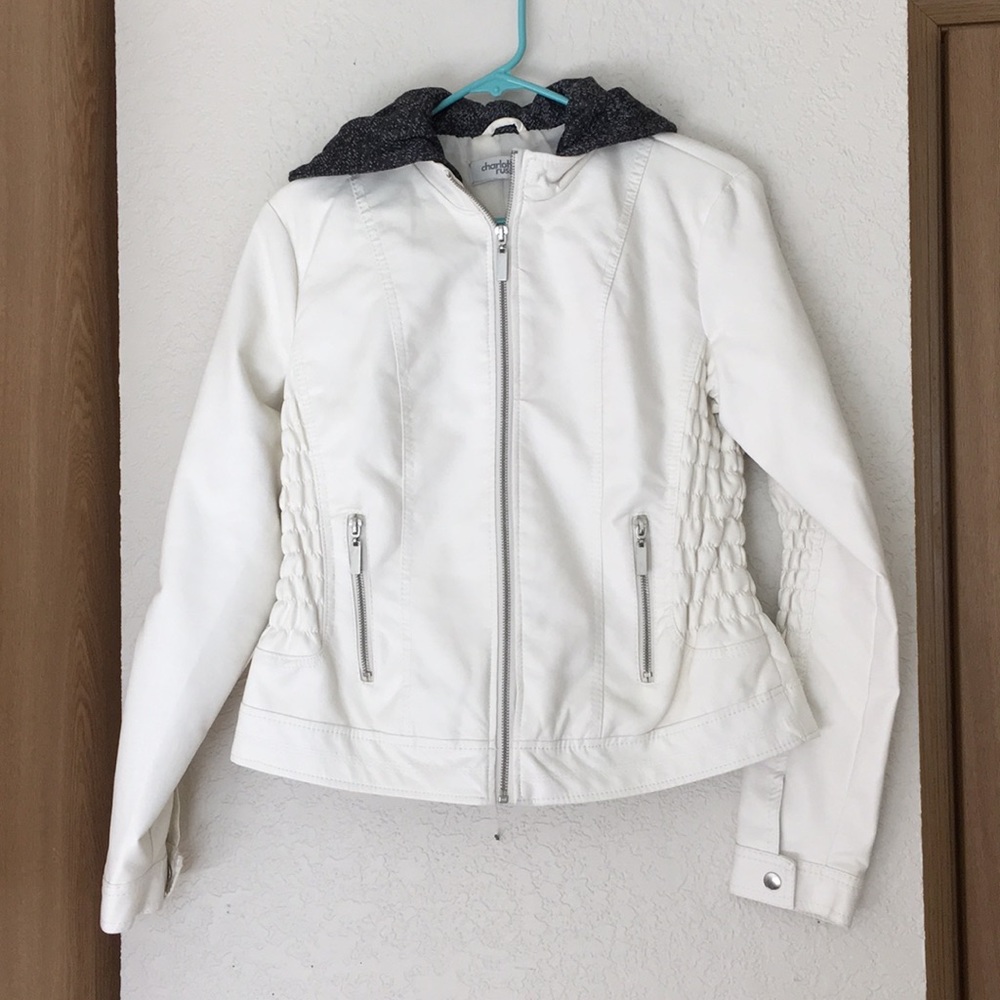 Charlotte Russe hooded Moto jacket